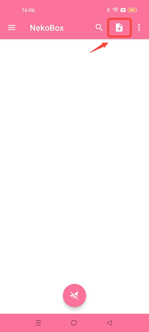 Tap the add button in the top-right of NekoBox